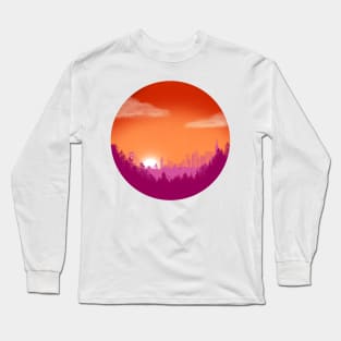 Subtle Lesbian Pride Flag Landscape Long Sleeve T-Shirt